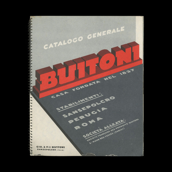 TRADE CATALOGUE. Catalogo Generale Buitoni. Anno 1 – Num. 2. (Sansepolcro): (Gio. & F.lli Buitoni), December (1934).